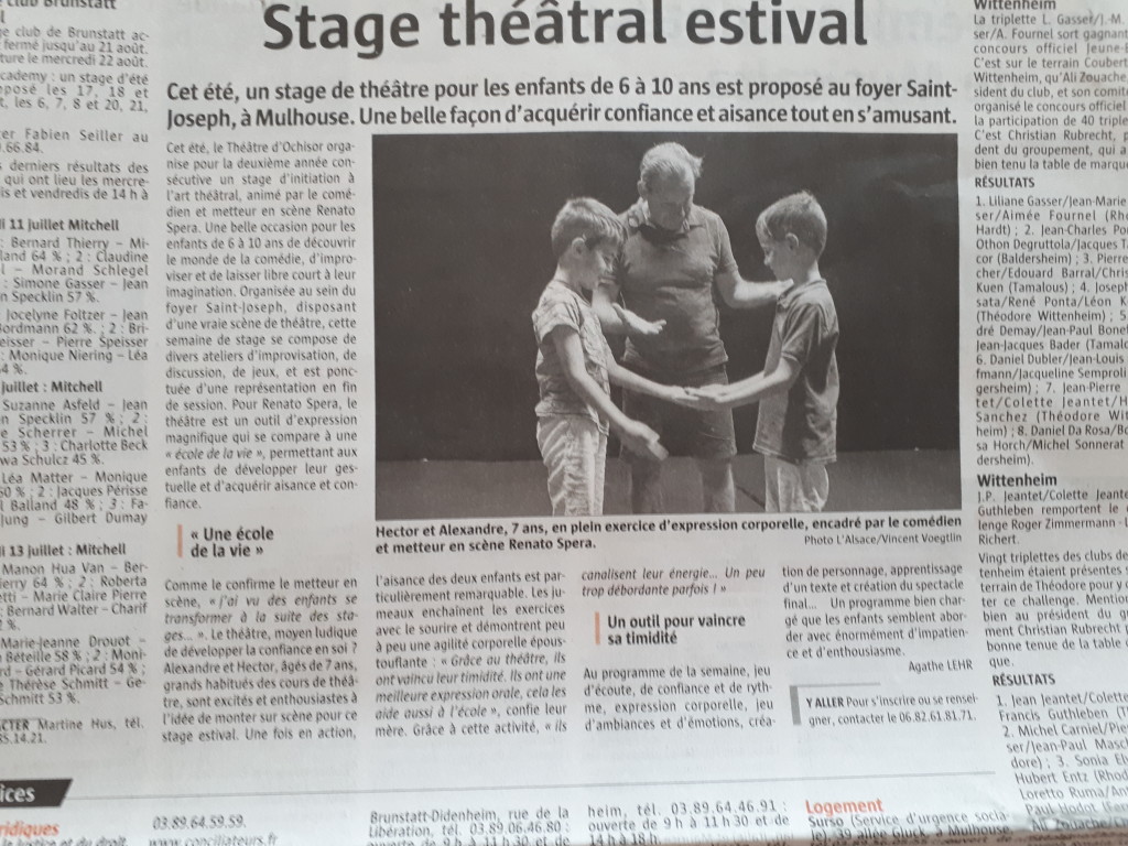 Article stages théâtre
